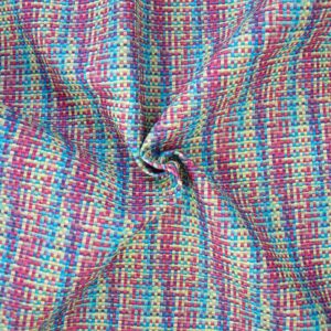 Tissu Simili cuir tressé multicolore bleu