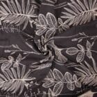 Tissu voile de coton brodé noir