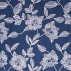 Tissu voile de coton brodé bleu