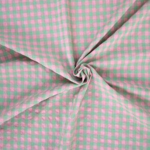 Tissu Vichy rose et Vert