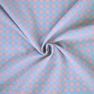 Tissu Vichy rose et bleu