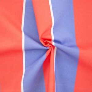 Tissu Canvas Rayures rouge et bleu