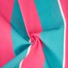 Tissu Canvas Rayures rose et bleu
