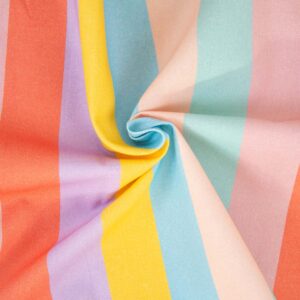 Tissu Canvas Rayures pastel