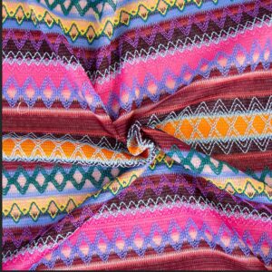 Tissu multicolore Violet brodé