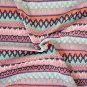 Tissu multicolore Rose brodé