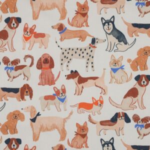 Tissu coton chiens