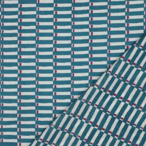 Tissu imprimé Block Print Pétrole