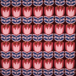 Tissu Viscose fleurs vintage rose