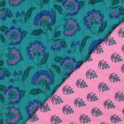 Tissu double gaze matelassé fleurs