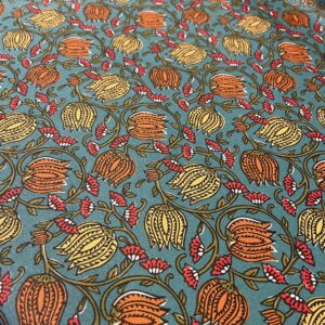 Tissu Coton enduit Indienne vert