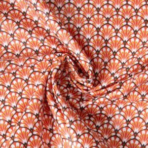Tissu Coton enduit Gaudi Terracotta