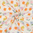 Tissu Double Gaze fleurs pop