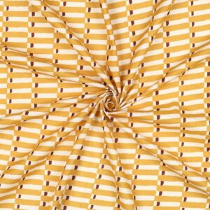 Tissu imprimé Block Print Jaune