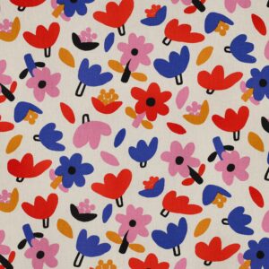Tissu popeline coton petites fleurs
