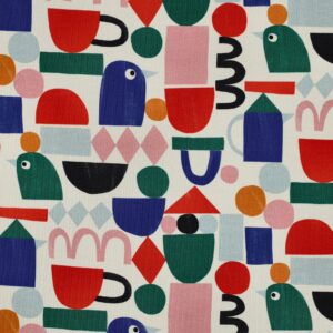 Tissu french terry motifs géométriques