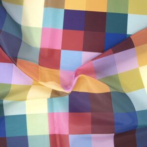 Tissu polyester léger carreaux multicolore