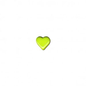 Bouton à queue Coeur Vert Anis 15 mm