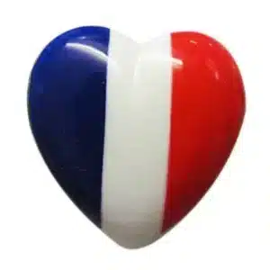 Bouton Coeur drapeau Français