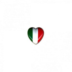 Bouton Coeur drapeau Italien 23 mm