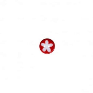 Bouton 2 trous Fleurs rouge