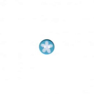 Bouton 2 trous Fleurs Bleu Turquoise