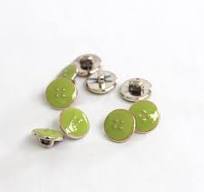 Bouton émaillé Vert Anis 11 mm