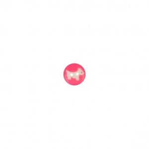 Bouton 15 mm petit chien rose