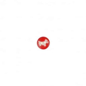 Bouton 15 mm petit chien rouge