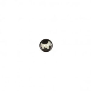 Bouton 15 mm petit chien Noir et Blanc