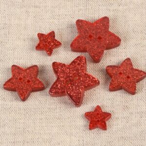 Bouton étoile pailletés rouge