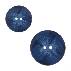 Bouton 2 trous Bleu 50 mm