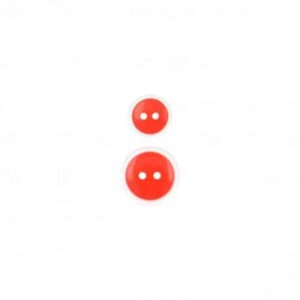 Bouton 2 trous Bicolore Rouge 15 mm