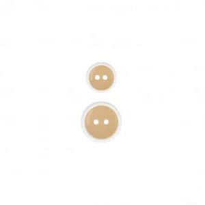 Bouton 2 trous Beige et blanc