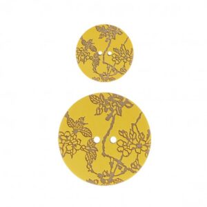 Bouton fleurs Jaune 28 mm