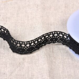 Ruban dentelle noir coton 15 mm