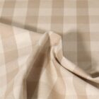 Tissu Coton enduit vichy Beige et écru