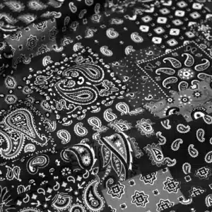 Tissu coton Bandana Noir