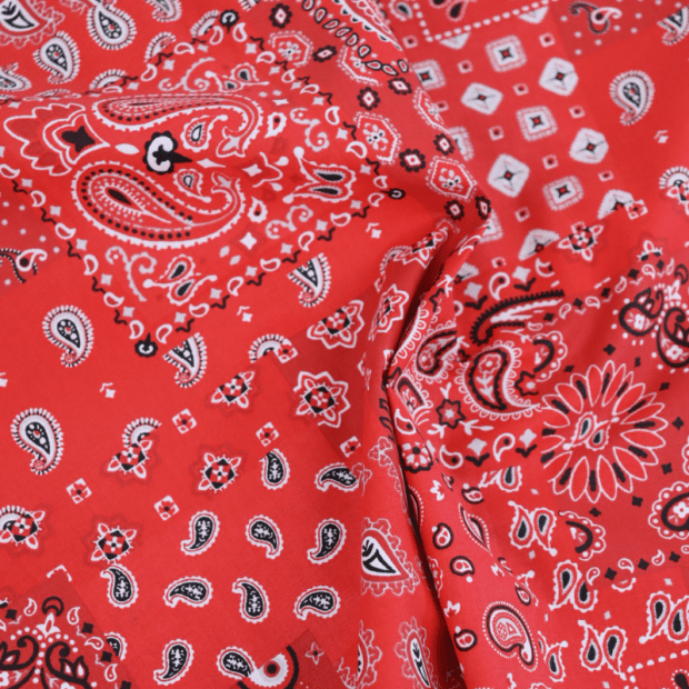 FARWEST ROUGE 1 Tissu coton Bandana rouge