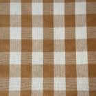 Tissu Coton enduit vichy caramel et écru
