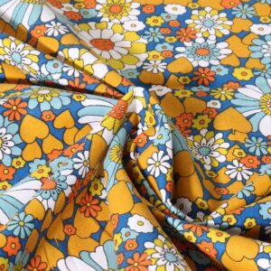 Tissu coton Chill Jaune et bleu
