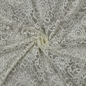 Tissu dentelle festonnée écru