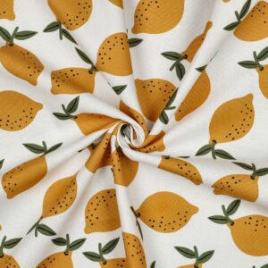 Tissu toile de coton canvas citrons