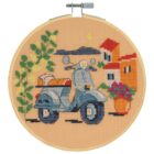 Kit point de croix La vespa Bleue