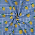 Tissu Coton enduit carreaux et citrons