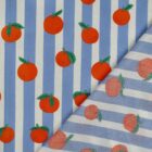 Tissu Coton enduit rayures et oranges