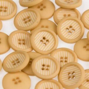 Bouton beige rayures 15 mm