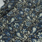 Tissu Coton indienne bleu et noir