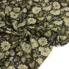 Tissu Coton indienne Noir et écru