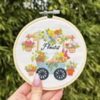 Kit Broderie Brouette Fleurie